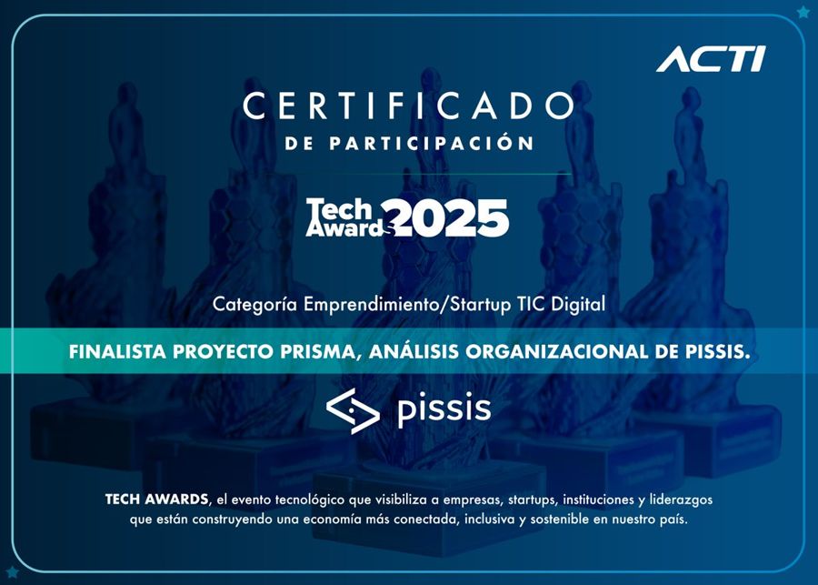 Certificado de finalista Tech Awards 2025 de ACTI